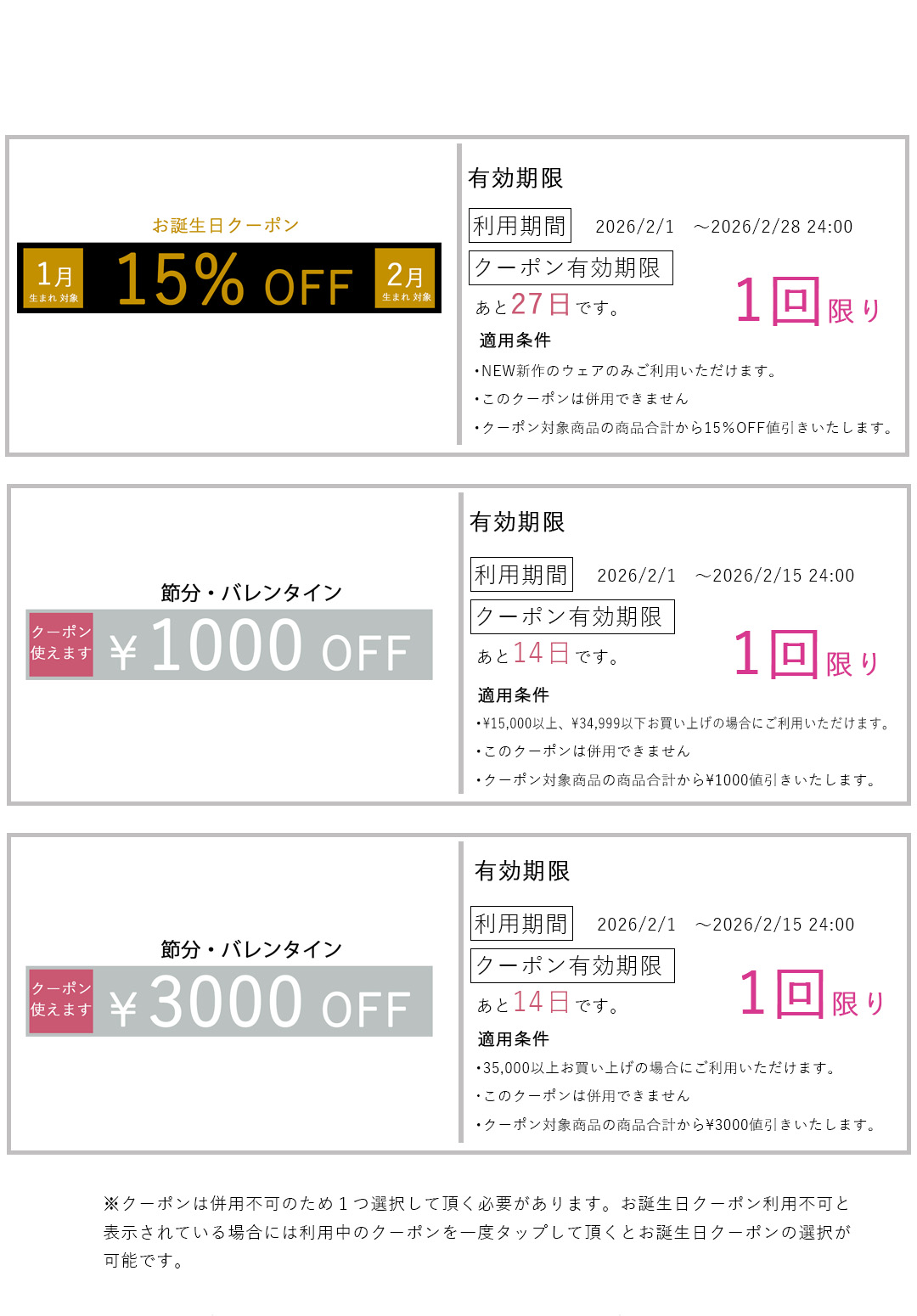 新春SALEクーポン説明