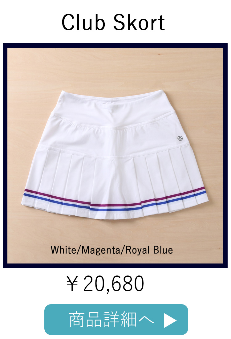 ClubSkortクラブスコート|テニスウェア|スコート|WhiteSurfBlue
