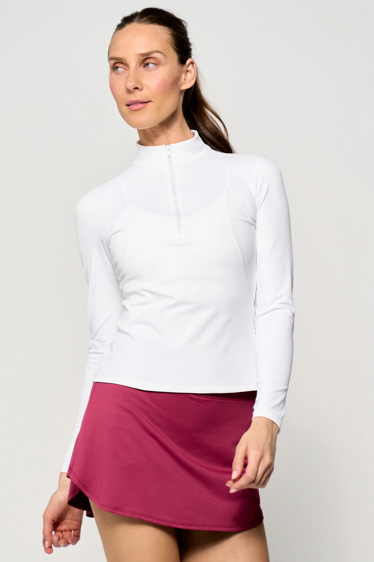 PopSkortBurgundyトルソーコーディネート写真