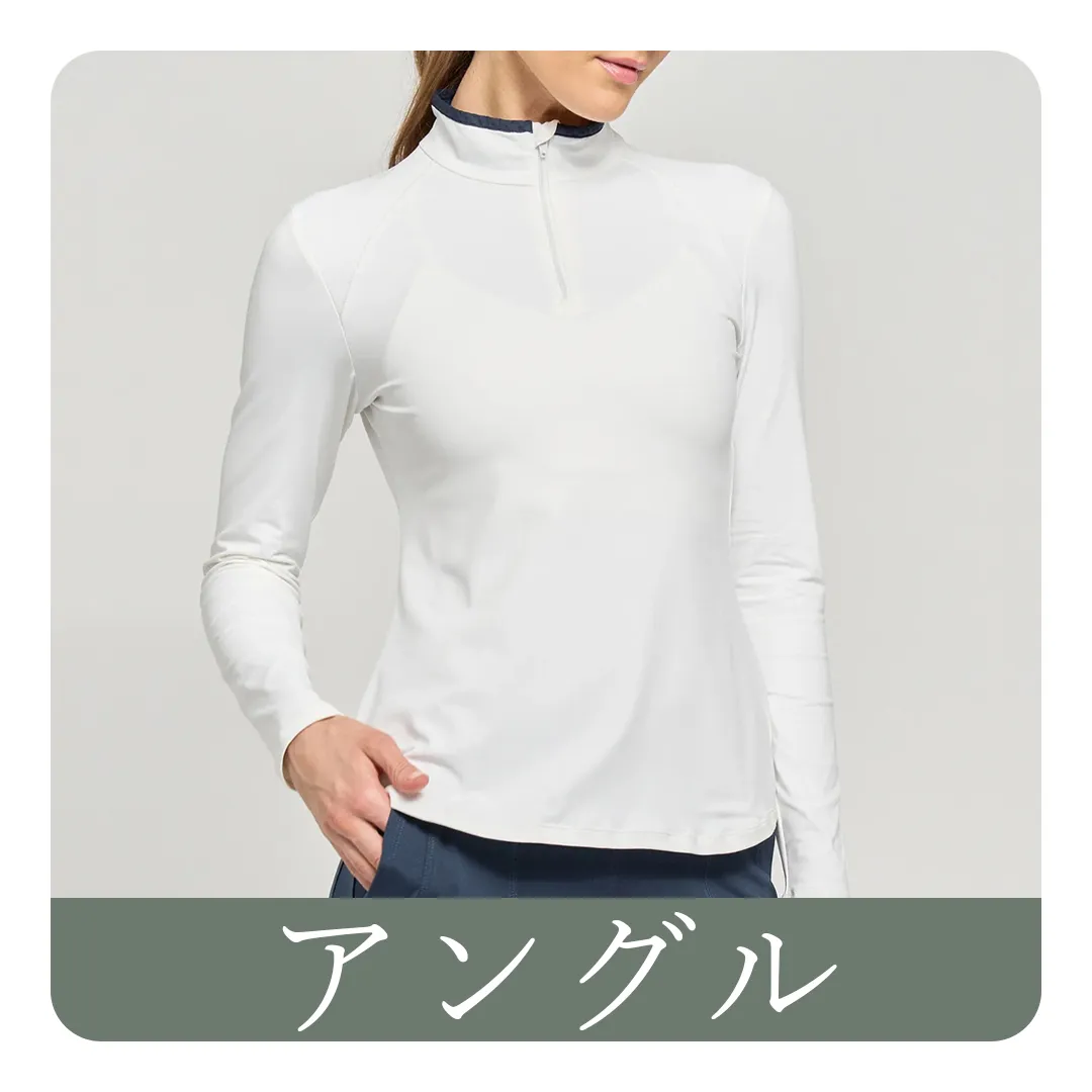 テニスウェア長袖|白ホワイト