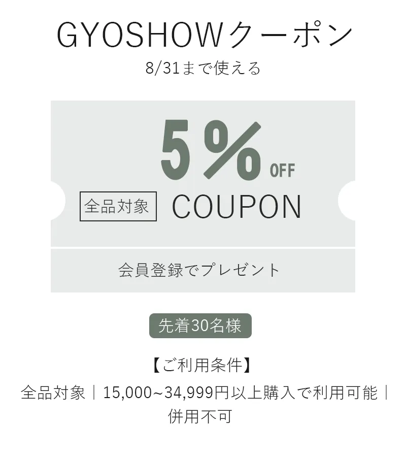 GYOSHOWクーポン11%