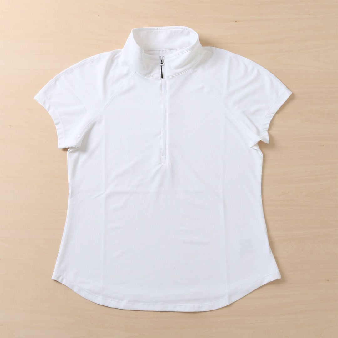 リージャ　テニスウェア　半袖　白 テニスウェア半袖|SlyZipMockスライジップモック | テニスウェア