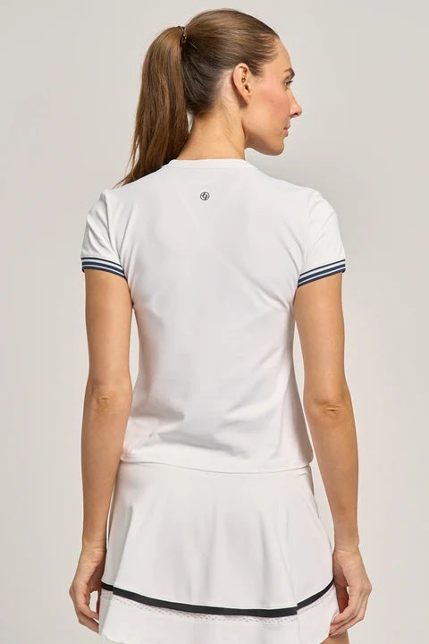 DivisionTopディビジョントップ|テニスウェア|半袖|WhiiteDarkNavy